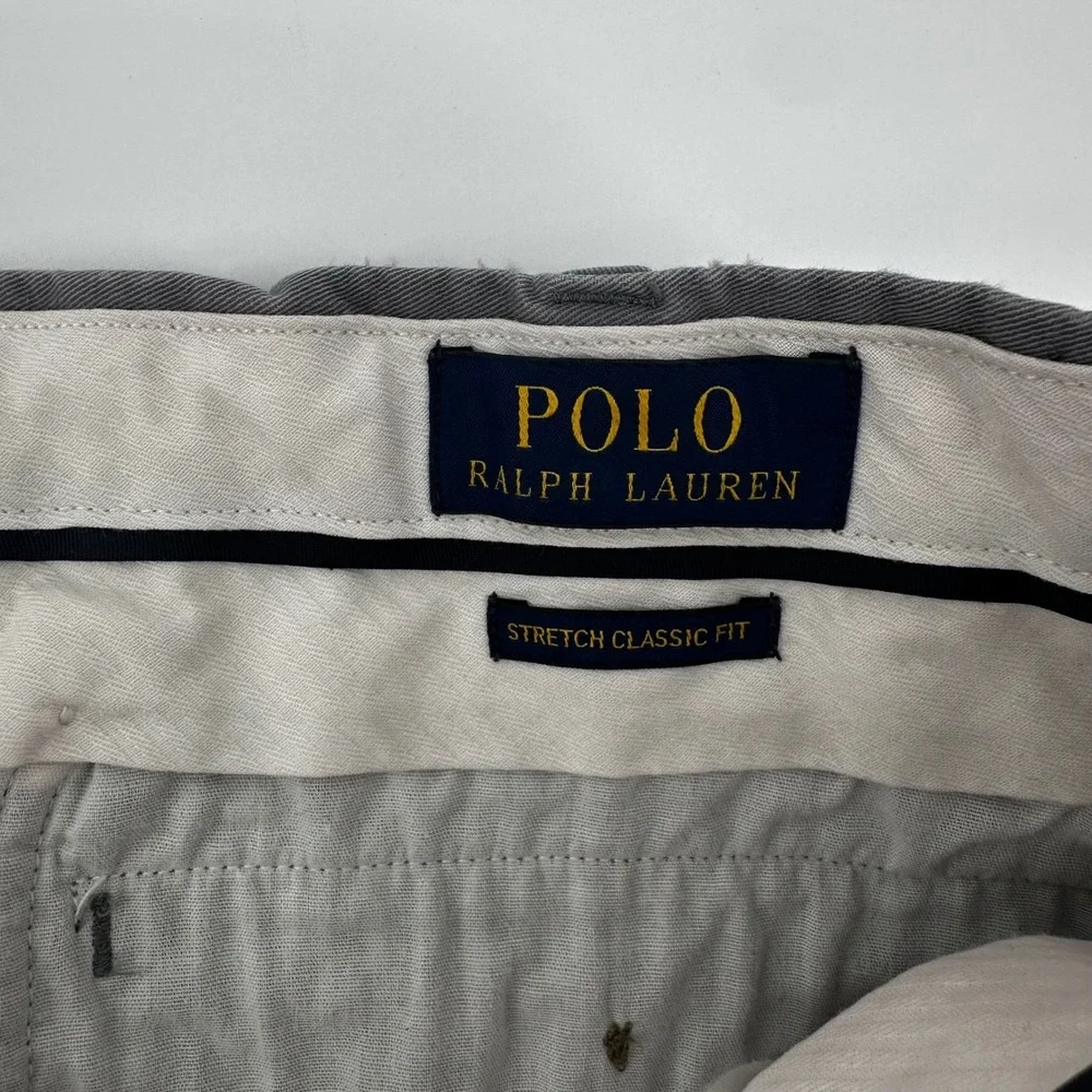 Polo Ralph Lauren Mens Stretch Classic Fit‎ Gray Chino Pants Trousers size 38